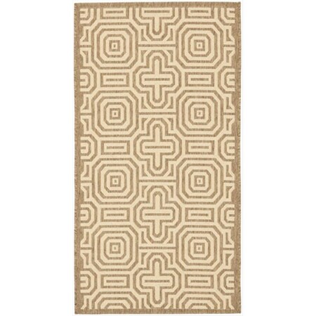Safavieh 4 Ft. X 5 Ft. -7 In. Small Rectangle Indoor-Outdoor Courtyard- Brown And Natural- Machine Made Rug CY2962-3009-4